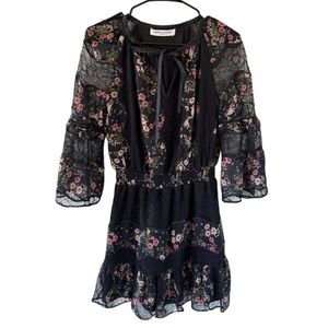 Amanda Uprichard Floral Lace Mini Dress